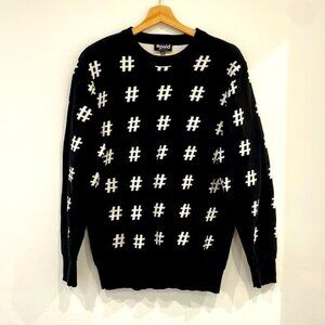 Men's Crew neck black hashtag #paid sweater Medium